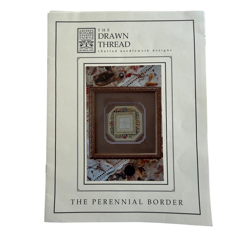 VTG The Drawn Thread The Perennial Border Pattern Cream Floral Sampler